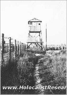 Fence and watchtower at the Majdanek camp
